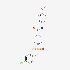 molecular formula C20H23ClN2O4S B11355413 1-[(4-chlorobenzyl)sulfonyl]-N-(4-methoxyphenyl)piperidine-4-carboxamide 