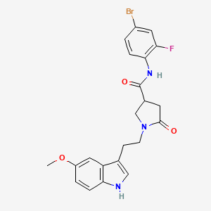 molecular formula C22H21BrFN3O3 B11355456 N-(4-bromo-2-fluorophenyl)-1-[2-(5-methoxy-1H-indol-3-yl)ethyl]-5-oxopyrrolidine-3-carboxamide 