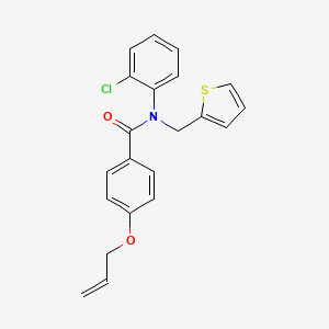 molecular formula C21H18ClNO2S B11355457 N-(2-chlorophenyl)-4-(prop-2-en-1-yloxy)-N-(thiophen-2-ylmethyl)benzamide 