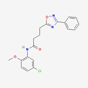 molecular formula C19H18ClN3O3 B11355467 N-(5-chloro-2-methoxyphenyl)-4-(3-phenyl-1,2,4-oxadiazol-5-yl)butanamide 