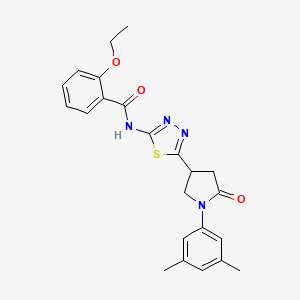 molecular formula C23H24N4O3S B11355539 N-{5-[1-(3,5-dimethylphenyl)-5-oxopyrrolidin-3-yl]-1,3,4-thiadiazol-2-yl}-2-ethoxybenzamide 