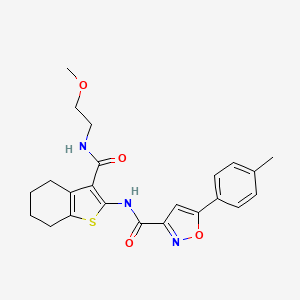 molecular formula C23H25N3O4S B11355587 N-{3-[(2-methoxyethyl)carbamoyl]-4,5,6,7-tetrahydro-1-benzothiophen-2-yl}-5-(4-methylphenyl)-1,2-oxazole-3-carboxamide 