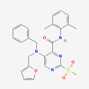 molecular formula C26H26N4O4S B11355591 5-[benzyl(furan-2-ylmethyl)amino]-N-(2,6-dimethylphenyl)-2-(methylsulfonyl)pyrimidine-4-carboxamide 