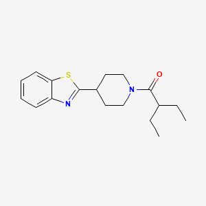 molecular formula C18H24N2OS B11355613 1-[4-(1,3-Benzothiazol-2-yl)piperidin-1-yl]-2-ethylbutan-1-one 