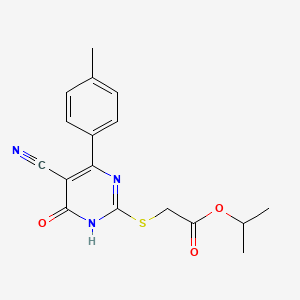 propan-2-yl 2-[[5-cyano-4-(4-methylphenyl)-6-oxo-1H-pyrimidin-2-yl]sulfanyl]acetate