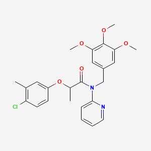 molecular formula C25H27ClN2O5 B11355623 2-(4-chloro-3-methylphenoxy)-N-(pyridin-2-yl)-N-(3,4,5-trimethoxybenzyl)propanamide 