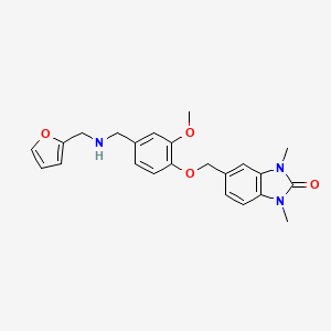 molecular formula C23H25N3O4 B11355630 5-[(4-{[(furan-2-ylmethyl)amino]methyl}-2-methoxyphenoxy)methyl]-1,3-dimethyl-1,3-dihydro-2H-benzimidazol-2-one 