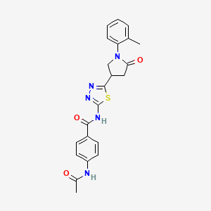 4-(acetylamino)-N-{5-[1-(2-methylphenyl)-5-oxopyrrolidin-3-yl]-1,3,4-thiadiazol-2-yl}benzamide