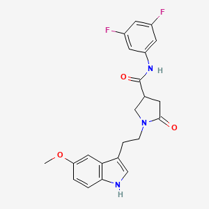 molecular formula C22H21F2N3O3 B11355669 N-(3,5-difluorophenyl)-1-[2-(5-methoxy-1H-indol-3-yl)ethyl]-5-oxopyrrolidine-3-carboxamide 