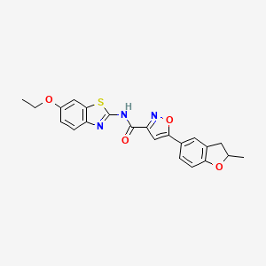 N-(6-ethoxy-1,3-benzothiazol-2-yl)-5-(2-methyl-2,3-dihydro-1-benzofuran-5-yl)-1,2-oxazole-3-carboxamide