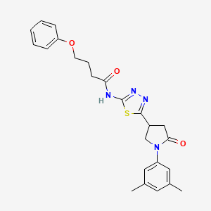 N-{5-[1-(3,5-dimethylphenyl)-5-oxopyrrolidin-3-yl]-1,3,4-thiadiazol-2-yl}-4-phenoxybutanamide