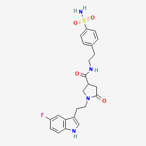 molecular formula C23H25FN4O4S B11355754 1-[2-(5-fluoro-1H-indol-3-yl)ethyl]-5-oxo-N-[2-(4-sulfamoylphenyl)ethyl]pyrrolidine-3-carboxamide 