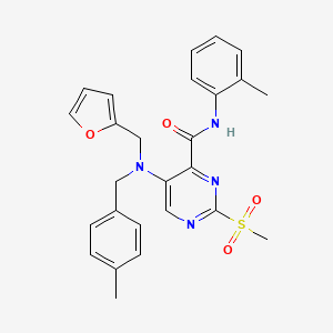 5-[(furan-2-ylmethyl)(4-methylbenzyl)amino]-N-(2-methylphenyl)-2-(methylsulfonyl)pyrimidine-4-carboxamide