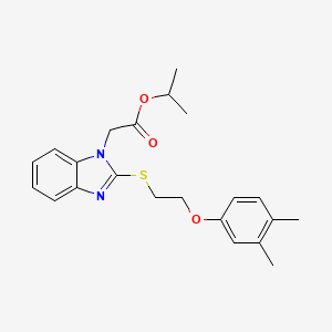 molecular formula C22H26N2O3S B11355766 propan-2-yl (2-{[2-(3,4-dimethylphenoxy)ethyl]sulfanyl}-1H-benzimidazol-1-yl)acetate 