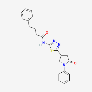 N-[5-(5-oxo-1-phenylpyrrolidin-3-yl)-1,3,4-thiadiazol-2-yl]-4-phenylbutanamide