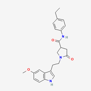 molecular formula C24H27N3O3 B11355812 N-(4-ethylphenyl)-1-[2-(5-methoxy-1H-indol-3-yl)ethyl]-5-oxopyrrolidine-3-carboxamide 