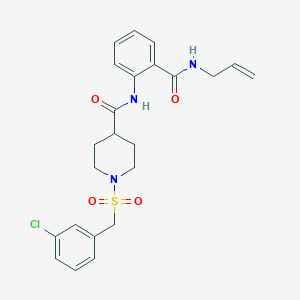 1-[(3-chlorobenzyl)sulfonyl]-N-[2-(prop-2-en-1-ylcarbamoyl)phenyl]piperidine-4-carboxamide