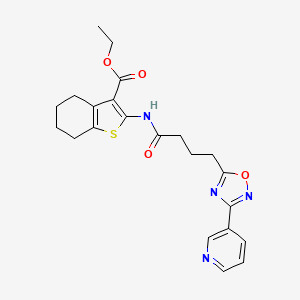 Ethyl 2-({4-[3-(pyridin-3-yl)-1,2,4-oxadiazol-5-yl]butanoyl}amino)-4,5,6,7-tetrahydro-1-benzothiophene-3-carboxylate