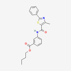 molecular formula C22H22N2O3S B11355833 Butyl 3-(4-methyl-2-phenylthiazole-5-carboxamido)benzoate 