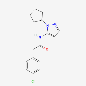 2-(4-chlorophenyl)-N-(1-cyclopentyl-1H-pyrazol-5-yl)acetamide