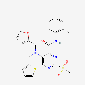 N-(2,4-dimethylphenyl)-5-[(furan-2-ylmethyl)(thiophen-2-ylmethyl)amino]-2-(methylsulfonyl)pyrimidine-4-carboxamide