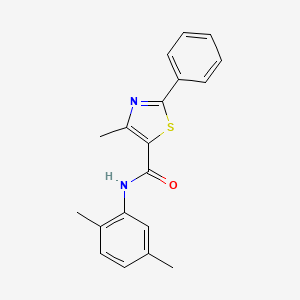 molecular formula C19H18N2OS B11355899 N-(2,5-dimethylphenyl)-4-methyl-2-phenyl-1,3-thiazole-5-carboxamide 