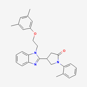 4-{1-[2-(3,5-dimethylphenoxy)ethyl]-1H-benzimidazol-2-yl}-1-(2-methylphenyl)pyrrolidin-2-one