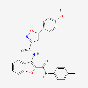 molecular formula C27H21N3O5 B11355949 5-(4-methoxyphenyl)-N-{2-[(4-methylphenyl)carbamoyl]-1-benzofuran-3-yl}-1,2-oxazole-3-carboxamide 