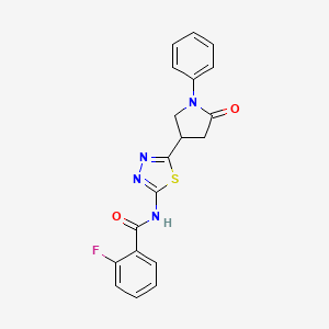 molecular formula C19H15FN4O2S B11355951 2-fluoro-N-[5-(5-oxo-1-phenylpyrrolidin-3-yl)-1,3,4-thiadiazol-2-yl]benzamide 