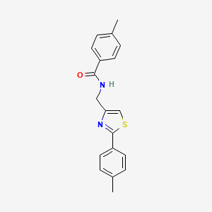 molecular formula C19H18N2OS B11355961 4-methyl-N-{[2-(4-methylphenyl)-1,3-thiazol-4-yl]methyl}benzamide 