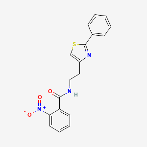 molecular formula C18H15N3O3S B11355987 2-nitro-N-[2-(2-phenyl-1,3-thiazol-4-yl)ethyl]benzamide 