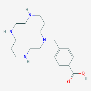 molecular formula C18H30N4O2 B011356 4-((1,4,8,11-四氮杂环十四烷-1-基)甲基)苯甲酸 CAS No. 107265-48-5