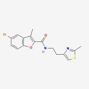 molecular formula C16H15BrN2O2S B11356002 5-bromo-3-methyl-N-[2-(2-methyl-1,3-thiazol-4-yl)ethyl]-1-benzofuran-2-carboxamide 