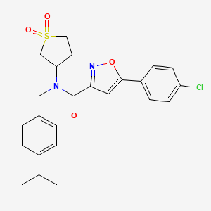 5-(4-chlorophenyl)-N-(1,1-dioxidotetrahydrothiophen-3-yl)-N-[4-(propan-2-yl)benzyl]-1,2-oxazole-3-carboxamide