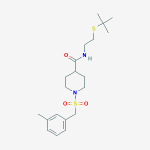 N-[2-(tert-butylsulfanyl)ethyl]-1-[(3-methylbenzyl)sulfonyl]piperidine-4-carboxamide