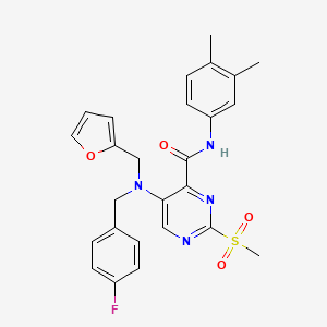 N-(3,4-dimethylphenyl)-5-[(4-fluorobenzyl)(furan-2-ylmethyl)amino]-2-(methylsulfonyl)pyrimidine-4-carboxamide