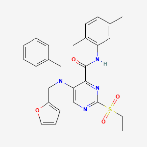 5-[benzyl(furan-2-ylmethyl)amino]-N-(2,5-dimethylphenyl)-2-(ethylsulfonyl)pyrimidine-4-carboxamide