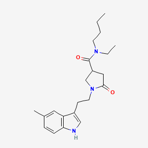 N-butyl-N-ethyl-1-[2-(5-methyl-1H-indol-3-yl)ethyl]-5-oxopyrrolidine-3-carboxamide