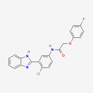 molecular formula C21H15ClFN3O2 B11356070 N-[3-(1H-1,3-Benzodiazol-2-YL)-4-chlorophenyl]-2-(4-fluorophenoxy)acetamide 