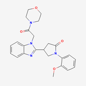 molecular formula C24H26N4O4 B11356099 1-(2-methoxyphenyl)-4-{1-[2-(morpholin-4-yl)-2-oxoethyl]-1H-benzimidazol-2-yl}pyrrolidin-2-one 