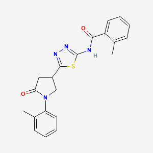 2-methyl-N-{5-[1-(2-methylphenyl)-5-oxopyrrolidin-3-yl]-1,3,4-thiadiazol-2-yl}benzamide