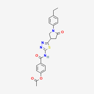 4-({5-[1-(4-Ethylphenyl)-5-oxopyrrolidin-3-yl]-1,3,4-thiadiazol-2-yl}carbamoyl)phenyl acetate