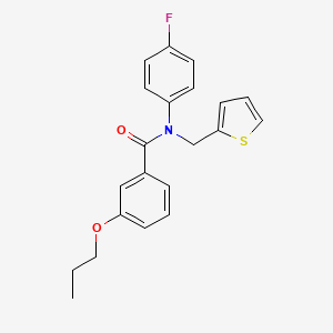 N-(4-fluorophenyl)-3-propoxy-N-(thiophen-2-ylmethyl)benzamide