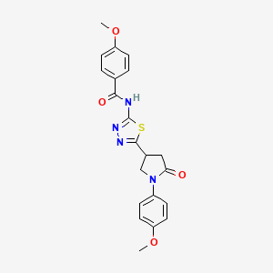 4-methoxy-N-{5-[1-(4-methoxyphenyl)-5-oxopyrrolidin-3-yl]-1,3,4-thiadiazol-2-yl}benzamide