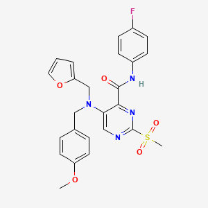 N-(4-fluorophenyl)-5-[(furan-2-ylmethyl)(4-methoxybenzyl)amino]-2-(methylsulfonyl)pyrimidine-4-carboxamide