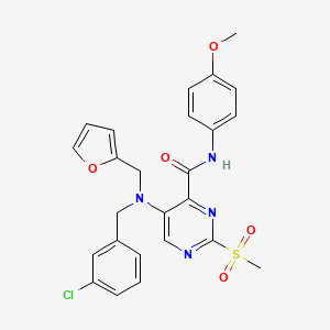 5-[(3-chlorobenzyl)(furan-2-ylmethyl)amino]-N-(4-methoxyphenyl)-2-(methylsulfonyl)pyrimidine-4-carboxamide