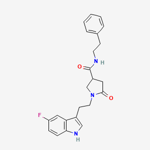 molecular formula C23H24FN3O2 B11356227 1-[2-(5-fluoro-1H-indol-3-yl)ethyl]-5-oxo-N-(2-phenylethyl)pyrrolidine-3-carboxamide 