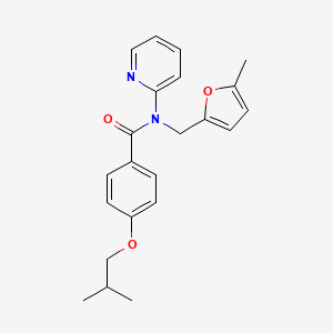 molecular formula C22H24N2O3 B11356245 N-[(5-methylfuran-2-yl)methyl]-4-(2-methylpropoxy)-N-(pyridin-2-yl)benzamide 