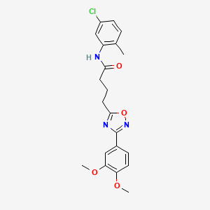 molecular formula C21H22ClN3O4 B11356279 N-(5-chloro-2-methylphenyl)-4-[3-(3,4-dimethoxyphenyl)-1,2,4-oxadiazol-5-yl]butanamide 