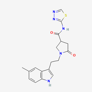 1-[2-(5-methyl-1H-indol-3-yl)ethyl]-5-oxo-N-(1,3,4-thiadiazol-2-yl)pyrrolidine-3-carboxamide